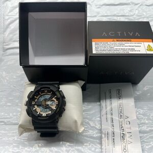 Activa Black and Gold Men's Tactical Watch